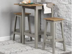 Core Products Core Linea Grey Drop leaf Dining Table & 2 Stool Set