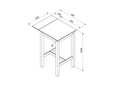 Core Core Linea Grey Drop Leaf Dining Table & 2 Stool Set