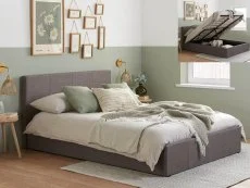 Birlea Furniture & Beds Clearance - Birlea Berlin 4ft6 Double Grey Fabric Ottoman Bed Frame