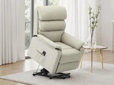 TGC TGC Blair Single Motor Light Grey Air Leather Riser Recliner Chair
