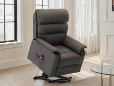 TGC TGC Lewis Single Motor Dark Grey Fabric Riser Recliner Chair