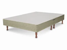 Deluxe Clearance - Deluxe Universal 4ft6 Double Low Divan Base on 6inch walnut legs in Marinello Wheat