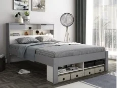Bedmaster Bedmaster Fabio 5ft King Size Grey & White Wooden Bed Frame