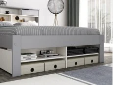 Bedmaster Bedmaster Fabio 5ft King Size Grey & White Wooden Bed Frame