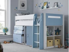 Bedmaster Bedmaster Lacy 3ft Single Blue Mid Sleeper Bed Frame