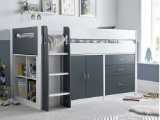 Bedmaster Bedmaster Lacy 3ft Single Grey & White Mid Sleeper Bed Frame