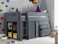 Bedmaster Bedmaster Lacy Grey Mid Sleeper Bed Frame