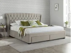 Bedmaster Bedmaster Newton 4ft6 Double Stone Fabric 4 Drawer Bed Frame