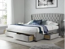 Bedmaster Bedmaster Newton 5ft King Size Grey Fabric 4 Drawer Bed Frame