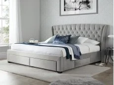Bedmaster Bedmaster Newton 5ft King Size Grey Fabric 4 Drawer Bed Frame