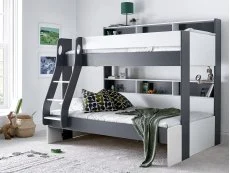 Bedmaster Bedmaster Oliver 3ft Grey & White Triple Bunk Bed Frame