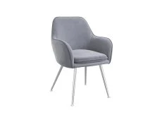 LPD LPD Tara Set of 2 Grey Velvet Dining Chairs