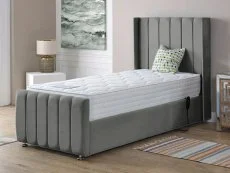 Flexisleep Clearance - Flexisleep Jura Electric Adjustable 4ft Small Double Bed Frame, Graceland Graphite Finish with Eco Natural Pocket 1500