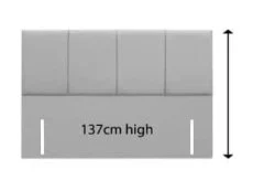 Shire Clearance - Shire Beds 4ft6 Double Divan Base with 4 Drawers plus 4 Panel Floor Standing Headboard in Faux Suede Ivory