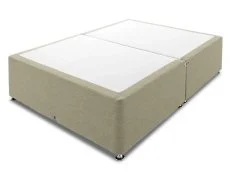 Shire Clearance - Shire Beds 4ft6 Double Divan Base with 4 Drawers plus 4 Panel Floor Standing Headboard in Faux Suede Ivory