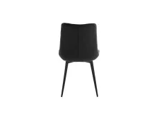 TGC TGC Alice Set of 2 Black Velvet Fabric Dining Chairs with Black Legs