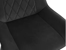 TGC TGC Alice Set of 2 Black Velvet Fabric Dining Chairs with Black Legs