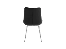 TGC TGC Alice Set of 2 Black Velvet Fabric Dining Chairs with Silver Legs