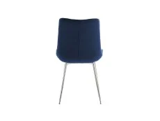 TGC TGC Alice Set of 2 Blue Fabric Dining Chairs with Silver Legs