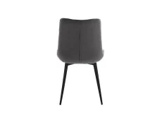 TGC TGC Alice Set of 2 Grey Fabric Dining Chairs with Black Legs