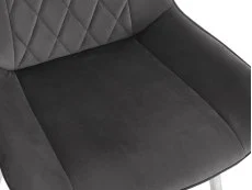 TGC TGC Alice Set of 2 Grey Fabric Dining Chairs with Silver Legs