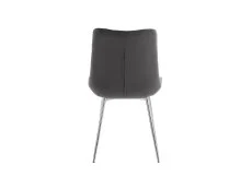 TGC TGC Alice Set of 2 Grey Fabric Dining Chairs with Silver Legs