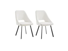 TGC TGC Bella Set of 2 Cream Fabric Dining Chairs