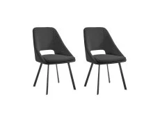 TGC TGC Bella Set of 2 Grey Fabric Dining Chairs