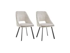 TGC TGC Bella Set of 2 Cream Velvet Fabric Dining Chairs