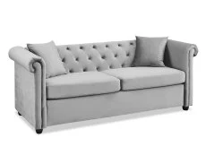 TGC TGC Cambridge Grey Velvet Fabric 3 Seater Sofa