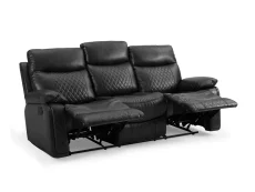 TGC TGC Cameron Black Faux Leather 3 Seater Manual Recliner Sofa