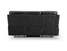 TGC TGC Cameron Black Faux Leather 3 Seater Manual Recliner Sofa