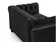 TGC TGC Chester Black Velvet Fabric 2 Seater Sofa