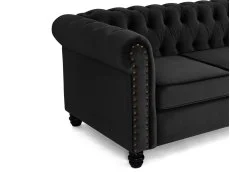 TGC TGC Chester Black Velvet Fabric 2 Seater Sofa