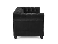 TGC TGC Chester Black Velvet Fabric 2 Seater Sofa
