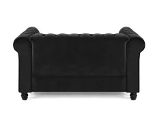 TGC TGC Chester Black Velvet Fabric 2 Seater Sofa