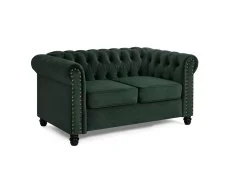 TGC TGC Chester Green Velvet Fabric 2 Seater Sofa