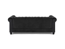 TGC TGC Chester Black Velvet Fabric 3 Seater Sofa