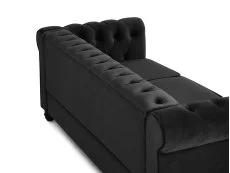 TGC TGC Chester Black Velvet Fabric 3 Seater Sofa