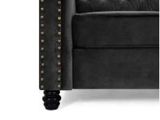 TGC TGC Chester Black Velvet Fabric 3 Seater Sofa