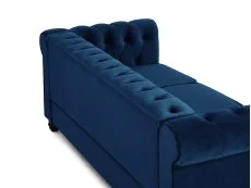 TGC TGC Chester Blue Velvet Fabric 3 Seater Sofa
