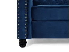 TGC TGC Chester Blue Velvet Fabric 3 Seater Sofa