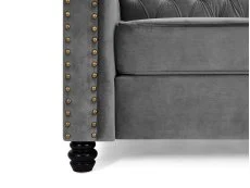 TGC TGC Chester Grey Velvet Fabric 3 Seater Sofa