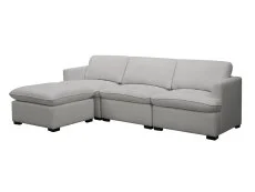 TGC TGC Coleen Grey Boucle Fabric 3 Seater Sofa with Footstool