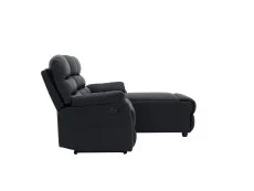 TGC TGC Colin Black Left Hand Chaise Faux Leather Corner Sofa