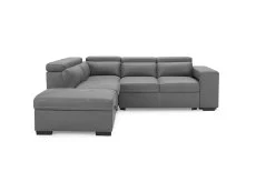 TGC TGC Crimson Grey Left Hand Faux Leather Corner Sofa with Storage