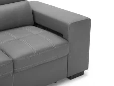 TGC TGC Crimson Grey Left Hand Faux Leather Corner Sofa with Storage