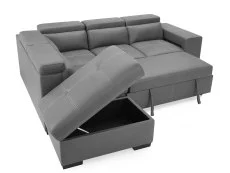 TGC TGC Crimson Grey Left Hand Faux Leather Corner Sofa with Storage