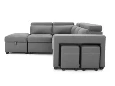 TGC TGC Crimson Grey Left Hand Faux Leather Corner Sofa with Storage