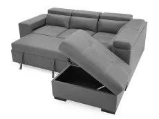 TGC TGC Crimson Grey Right Hand Faux Leather Corner Sofa with Storage